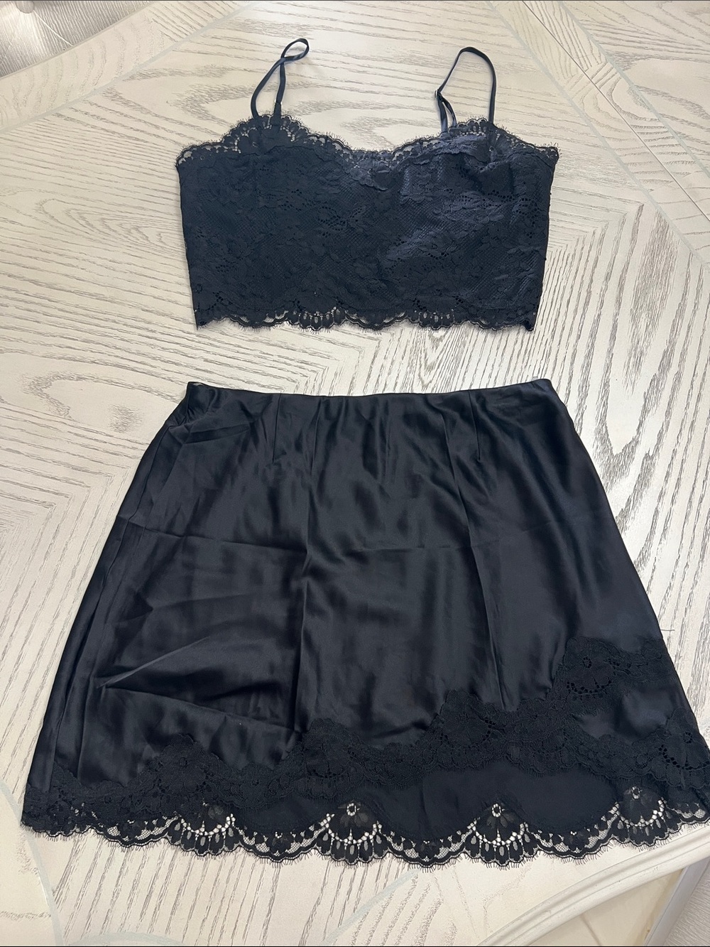 Black Lace-Trim Slip Skirt - Victoria’s Secret Stylish Layering Piece